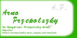 arno przepolszky business card